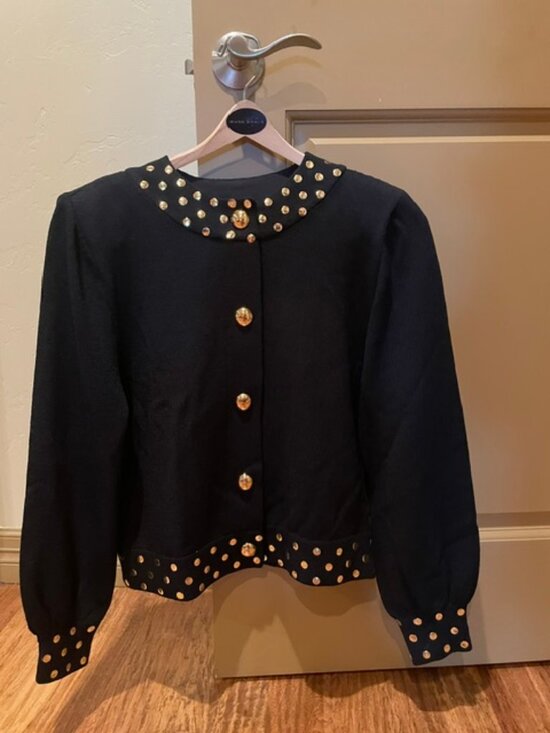 St. John Sport by Marie Gray Jackets & Blazers - Fantastic Black St. John (by Marie Gray) Knit with Gold Dot Embellishments